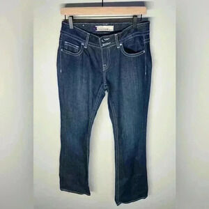 VIGOSS Y2K Style Low Rise Fit/Bootcut Bling/Gem Denim Jeans | Dark Wash | Size 7